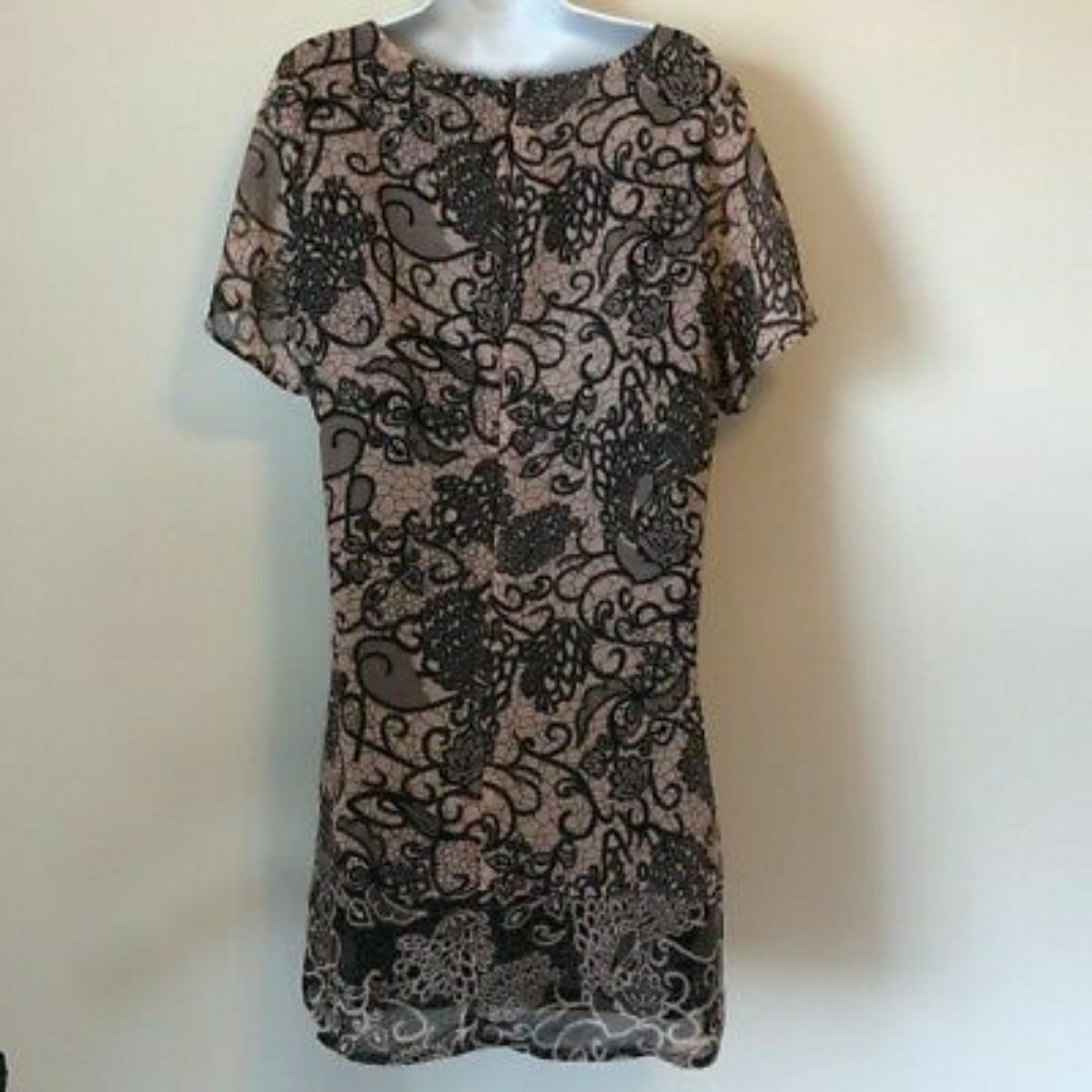 Dress, midi, prawn pink, sz 14- 16
